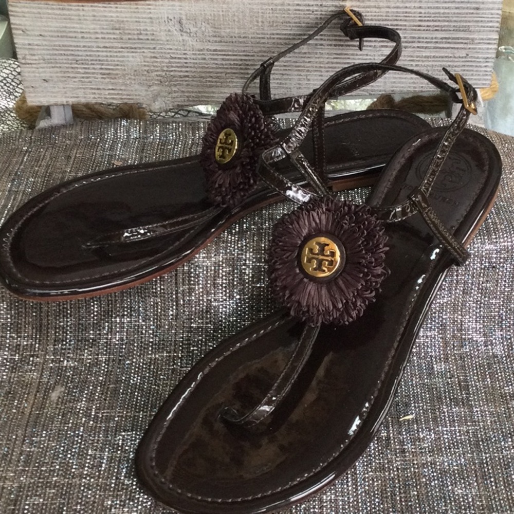 Tory Burch woman’s size 11 brown patent sandal 🏝